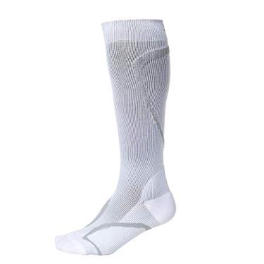 Imagem de Meia 3/4 Esportiva Performance 520 Ad 20-30 Mmhg Sigvaris Branco/Prata P3
