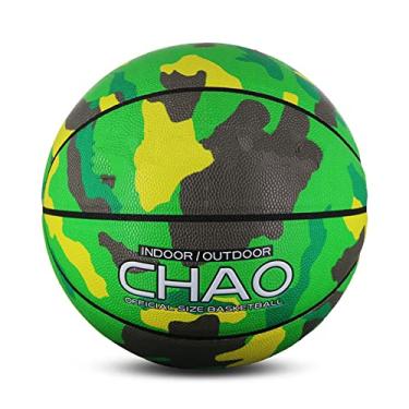 Imagem de Bola de basquete de artigos esportivos para adultos e crianças, basquete profissional ao ar livre interno tamanho oficial 7 e tamanho 5, presente feito para jogos de basquete internos e externos (tamanho 34, verde)