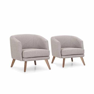 Imagem de Conjunto de 2 Poltronas para Sala de Estar Herval Julieta, Linho Bege