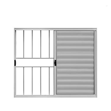 Imagem de Veneziana 3 Folhas de Correr C/Grade 1.00 X 1.20 Aluminio Branco Linha Modular - Hale