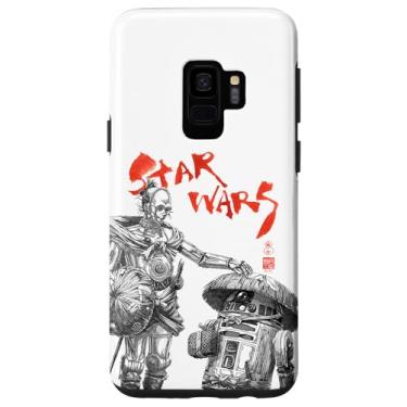 Imagem de Galaxy S9 Star Wars Visions C-3PO R2-D2 Black and White Color Pop Case