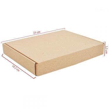 Imagem de Caixa Fina De Papelão Com 10 Unidades Embalagens 25cm x 18.3cm x 3.5cm