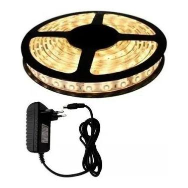 Imagem de Fita Led 5050 Branco Quente Rolo 5M Com Fonte 12V 5A - Mkb