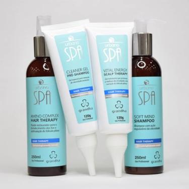 Imagem de Kit Grandha Urbano Spa Blue Hair Therapy Tratamento Completo Terapia Capilar