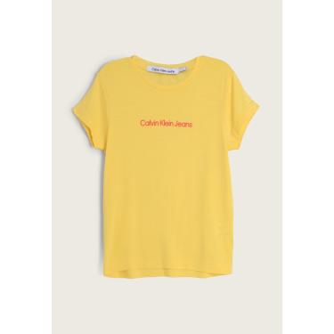 Imagem de Infantil - Camiseta Calvin Klein Logo Amarela Calvin Klein Kids CKJG101E menina