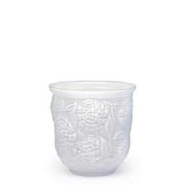 Imagem de Cachepot Vaso Flores Branco Leitoso Murano Cristais Cadoro