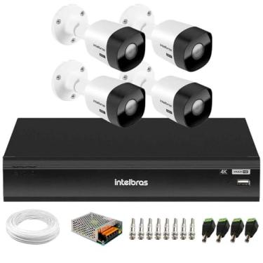 Imagem de Kit 4 Câmeras Intelbras VHD 3530 B 5MP HDCVI Bullet Visão Noturna 30m IP67 + DVR Intelbras IMHDX 5108 8 Canais