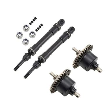 Imagem de ZEZEFUFU 1 par de eixo de acionamento de metal de aço durável + conjunto de diferencial de engrenagem peça de reparo para Traxxas Slash 4X4 VXL 1/10