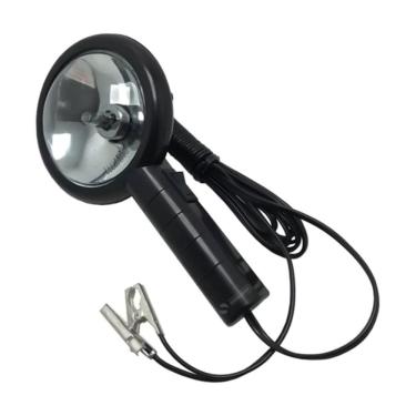 Imagem de Lanterna Refletor Cilibrim Jacaré 12V Caça Pesca Camping Luz Amarela Garra Iodo