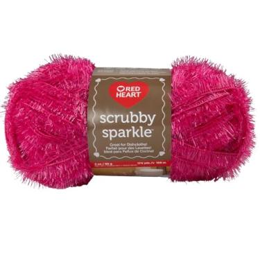 Imagem de Fio esfoliante Red Heart Sparkle – Perfeito para toalhas de malha ou crochê – Melancia