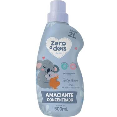 Imagem de Zero a Dois, Amaciante de Roupas e Tecidos para Bebê, Concentrado, Aroma Baby Suave, 500ml, Azul