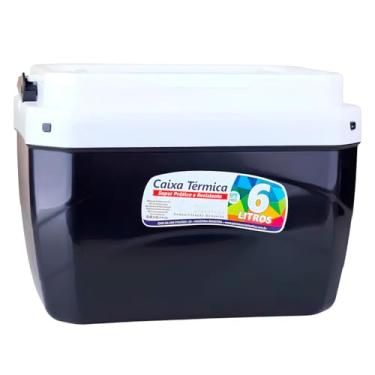 Imagem de Caixa Térmica Cooler Plástico 6 Litros com Alça (Preto)