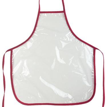 Imagem de Avental Infantil Escolar Pintura Plástico Transparente Vermelho