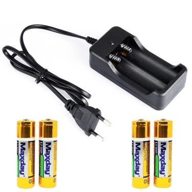 Imagem de Carregador Luatek + 4 Baterias 18650 - 3.7v 12800mAh