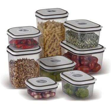 Imagem de Kit Potes Herméticos Plásticos Cinza 8 Unidades Electrolux