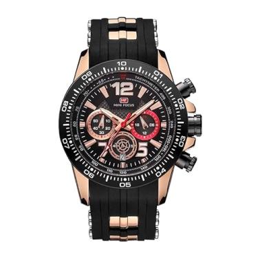 Imagem de Mini Focus Relógio masculino casual esportivo (cronógrafo/à prova d'água/luminoso/calendário) relógio de quartzo moderno com pulseira de silicone para homens (MF0290G.04).., Preto,