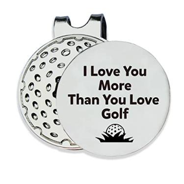 Imagem de TSUYAWU Marcador de bola de golfe I Love You More Than You Love - Marcador de golfe engraçado com clipe magnético para chapéu presente de novidade - Acessórios de golfe presentes para marido,