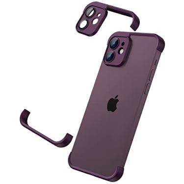Imagem de Onentim Protetor de lente de câmera para iPhone com proteção contra quedas de TPU leve e fino, macio, capa para lente de câmera de vidro temperado HD sem moldura (vermelho, iPhone 11)