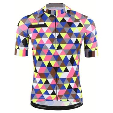 Imagem de Camiseta masculina de manga curta para ciclismo e ciclismo com 3 bolsos traseiros, 0114, M