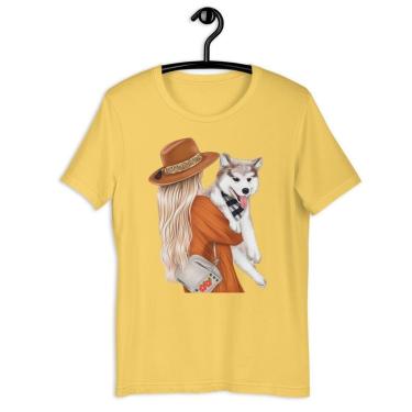 Imagem de Camiseta Feminina - Garota Love Dog Husky-Feminino