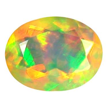 Imagem de 1,63 ct AAA+ Qualidade premium da pedra preciosa corte oval (10 x 8 mm) opala arco-íris não aquecida genuína pedra preciosa solta