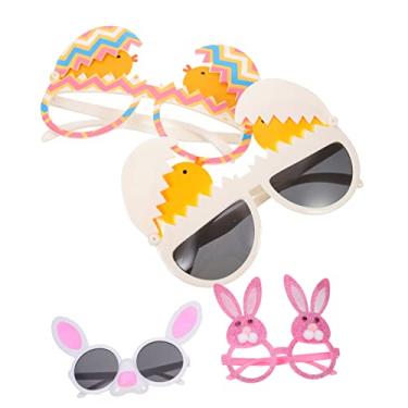 Imagem de 4 peças óculos de orelha de coelho óculos engraçados para festa de Páscoa óculos fofos óculos Rabbitb óculos fantasia óculos de sol óculos para roupa de plástico fantasia foto criança/1770