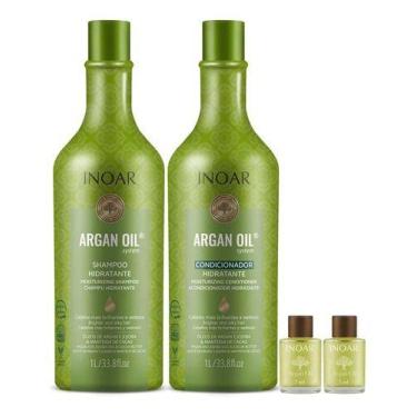 Imagem de Kit Shampoo De Hidratação E Bálsamo Condicionador Argan Oil 1 Litro -