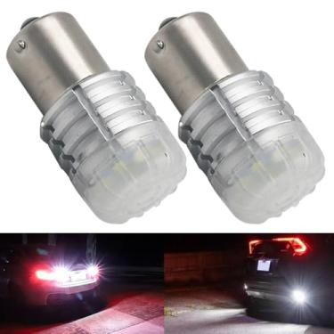 Imagem de Eluseastar BA15S 1156 S25 Lâmpadas LED brancas 6000K Resistor embutido 5000LM extremamente brilhante apenas para luz de reserva de carro