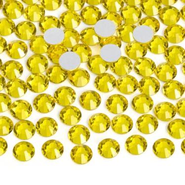 Imagem de Jollin Cola Fix Flatback Strass Vidro Diamantes Gemas para Arte de Unhas (ss12 1440pcs, Citrino)
