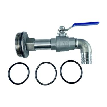 Imagem de shamjina de tambor ibc tote válvula tanque g2 "encaixe com juntas adaptador de saída de água 2" de barril de aço inoxidável de, Base Convexa 25mm