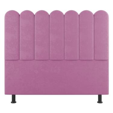 Imagem de Cabeceira Cama Box Solteiro Lana 100cm Suede Rosa - Abmaza
