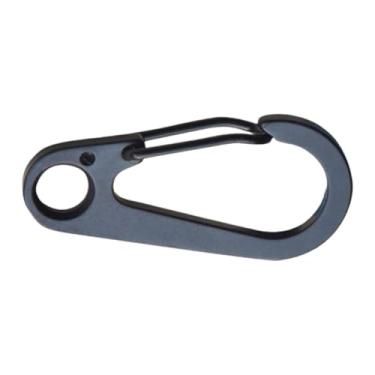 Imagem de Almencla Chaveiro mosquetão, porta-chaves com clipe mosquetão, fivela resistente, clipe de mola, chaveiro para caminhadas, viagens, escalada, PRETO