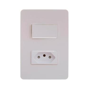 Imagem de Conjunto Interruptor Paralelo 10Ax + Tomada Br 2P+T 10A 250V Branco S71324104, Schneider Electric