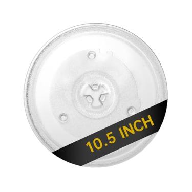 Imagem de Rotaglass Placa giratória de vidro para micro-ondas de 26,7 cm, placa de vidro de substituição para bandeja de micro-ondas de 27 cm, bandeja de vidro de substituição para LG, GE, Magic Chef, Hotpoint,