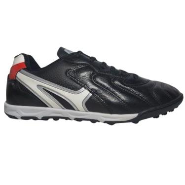 Imagem de Mathaus, Chuteira Society Couro Mathaus Veneza Novo Solado + Leve Cor:Preto;Tamanho:39;Gênero:Unissex