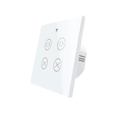Imagem de JXQXHCFS Cortina inteligente WiFi para cortina motorizada elétrica Tuya persiana rolante Aexa Echo Gogle Home Voice Control-2Gang EU branco
