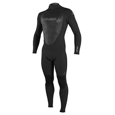 Imagem de O'Neill Roupa de mergulho masculina épica 3/2 mm com zíper nas costas, preto/preto, médio