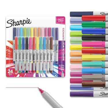 Imagem de Sharpie Caneta Marcador Permanente Ponta Ultra Fina 24 Cores
