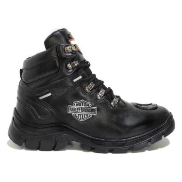Imagem de Bota Harley Davidson Masculina Motociclista em Couro com Palmilha GEL 