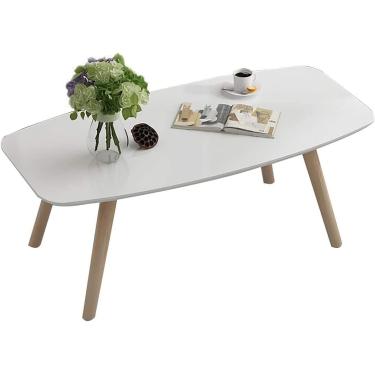 Imagem de Mesa de centro, mesa lateral para sofá de sala de estar em estilo europeu (H45CM), mesa baixa, mesa de estar de madeira maciça, mesa de estudo de lazer, B, 80X50X45CM