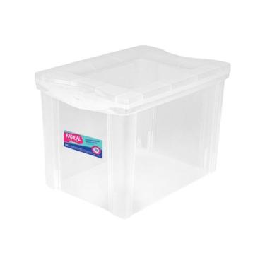 Imagem de Caixa Organizadora Decorativa Grande Com Trava Cristal 30 Lt - Ordene