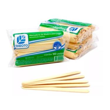 Imagem de Abaixador de Língua de Madeira Theoto com 100 unidades