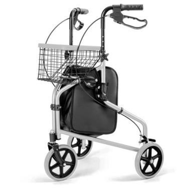 Imagem de Andador Alumínio 3 Rodas Idoso Dobrável Com Freio Hidrolight Sc301