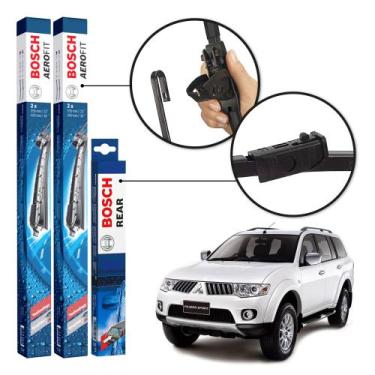 Imagem de Kit 3 Palhetas Dianteiras + Traseira Original Bosch Mitsubishi Pajero 