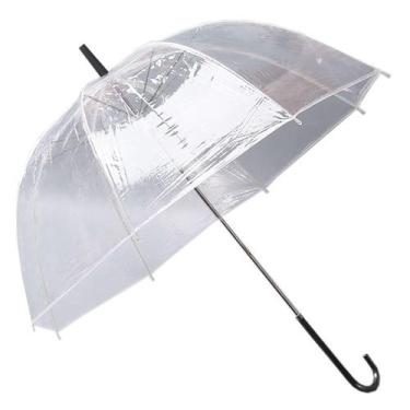 Imagem de Guarda Chuva Transparente Modelo Sino Curvado: 8 Varetas Automático Ad