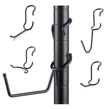 Imagem de Ganchos para poste de prateleira Sunway Pacote com 5 | Pacote de variedade preta | Melhor solução para organização de armazenamento de garagem | Use com prateleiras e suportes de metal ou arame | Instalação resistente e fácil