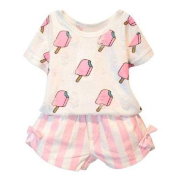 Imagem de Conjunto Social Infantil Menina Estampa Picolé Short Camiset - anjo da
