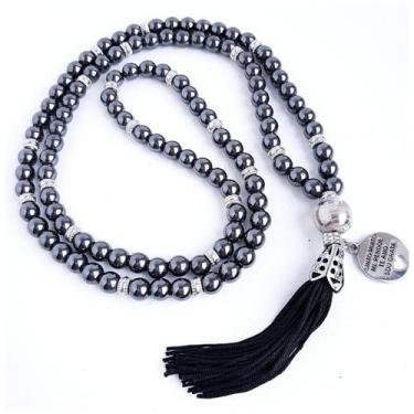 Imagem de Japamala 108 Contas Em Hematita Natural Pingente Hoponopono - Encanto 