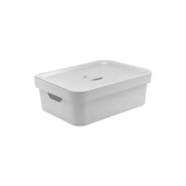 Imagem de Caixa Organizadora Cube 10,5L com Branco Ou, U