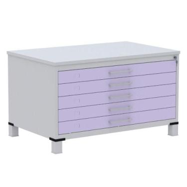 Imagem de Mapoteca 5 Gavetas Pandin 120 cm (Larg) Inmetro Tampo MDP Cinza Estrut